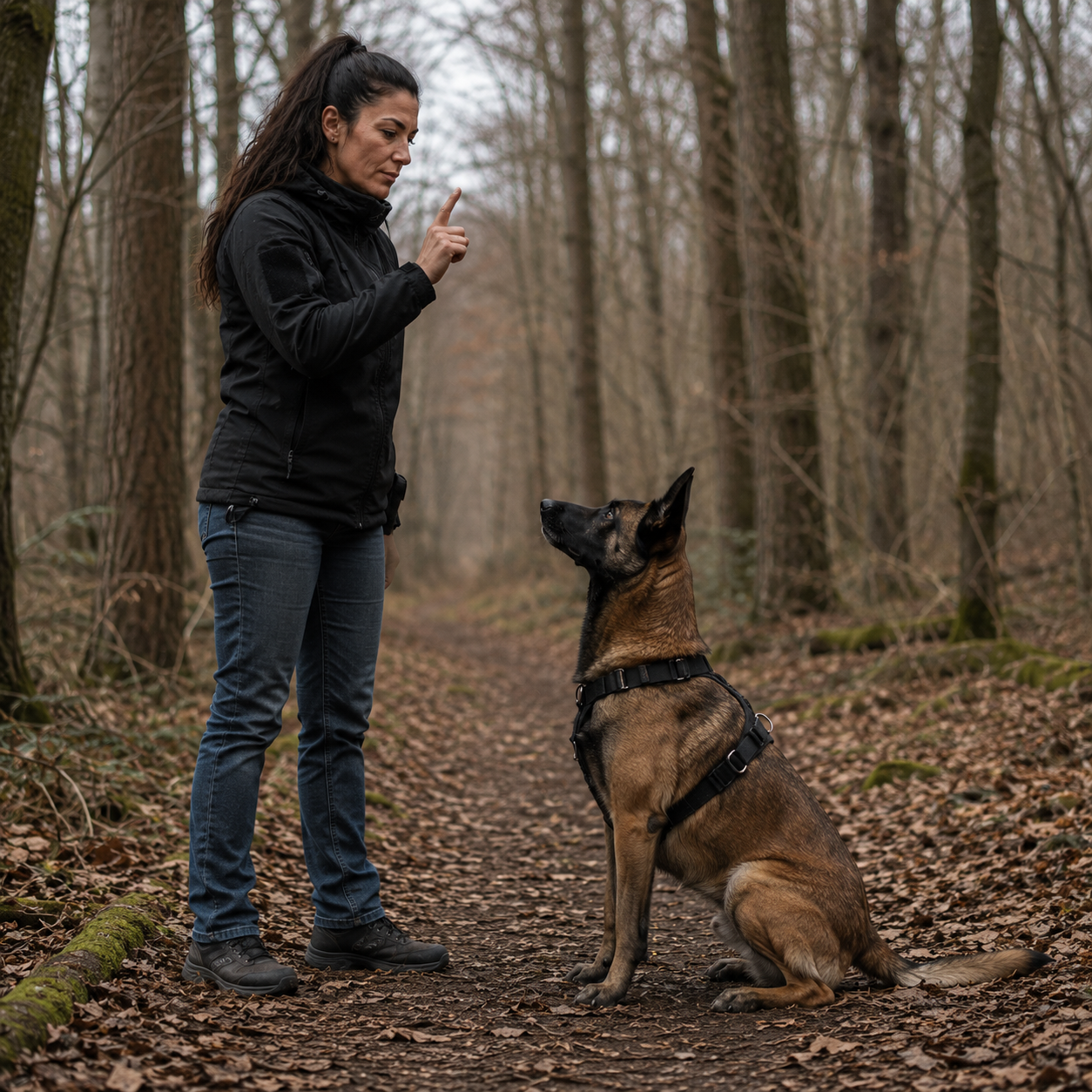 Porträt von Jana mit Hund Akira im Outdoor-Training